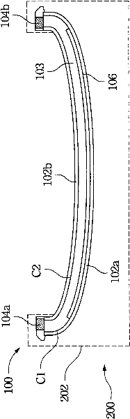 Curved-surface display component and display device