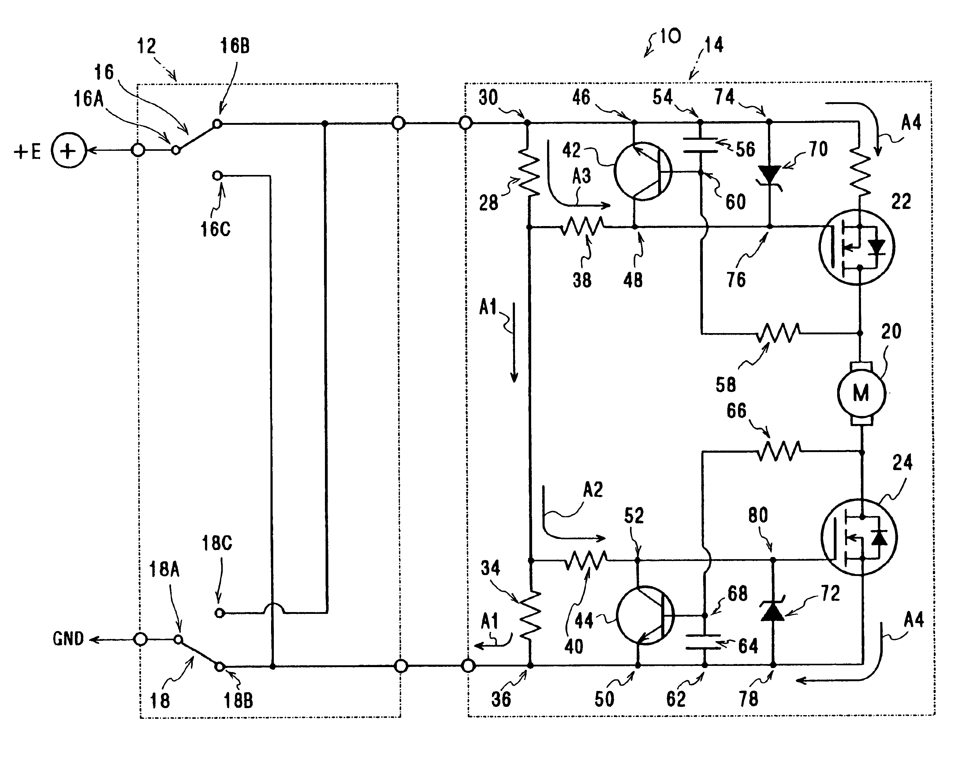 Motor control circuit for mirror device