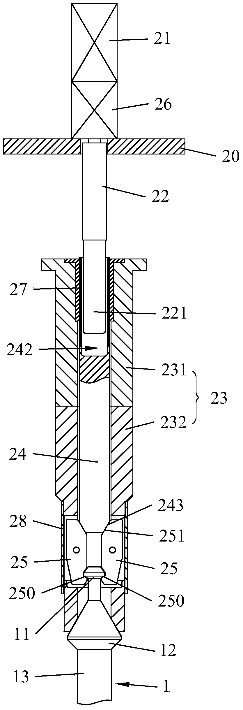 Control rod driving mechanism and connecting way between control rod and control rod driving mechanism