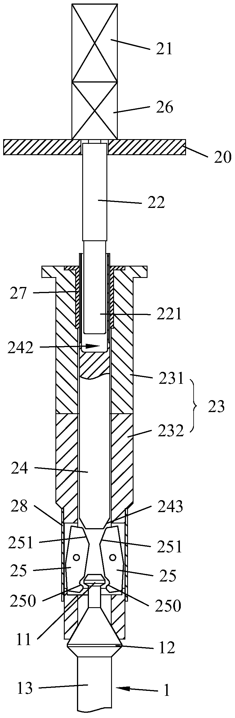 Control rod driving mechanism and connecting way between control rod and control rod driving mechanism