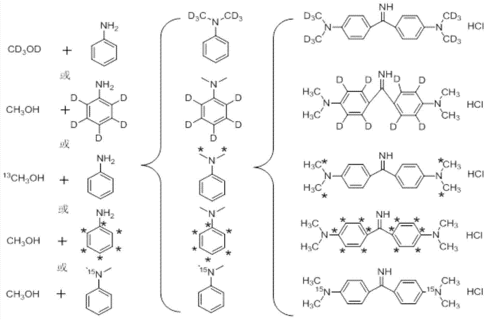 A kind of stable isotope labeling basic tender yellow o and its synthesis method