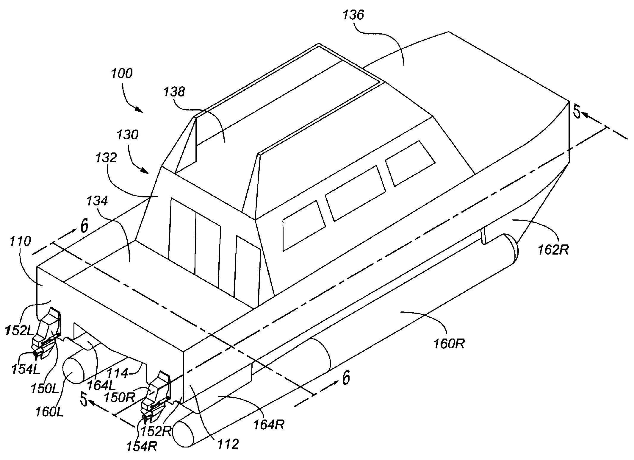 Watercraft having plural narrow hulls and having submerged passive flotation devices