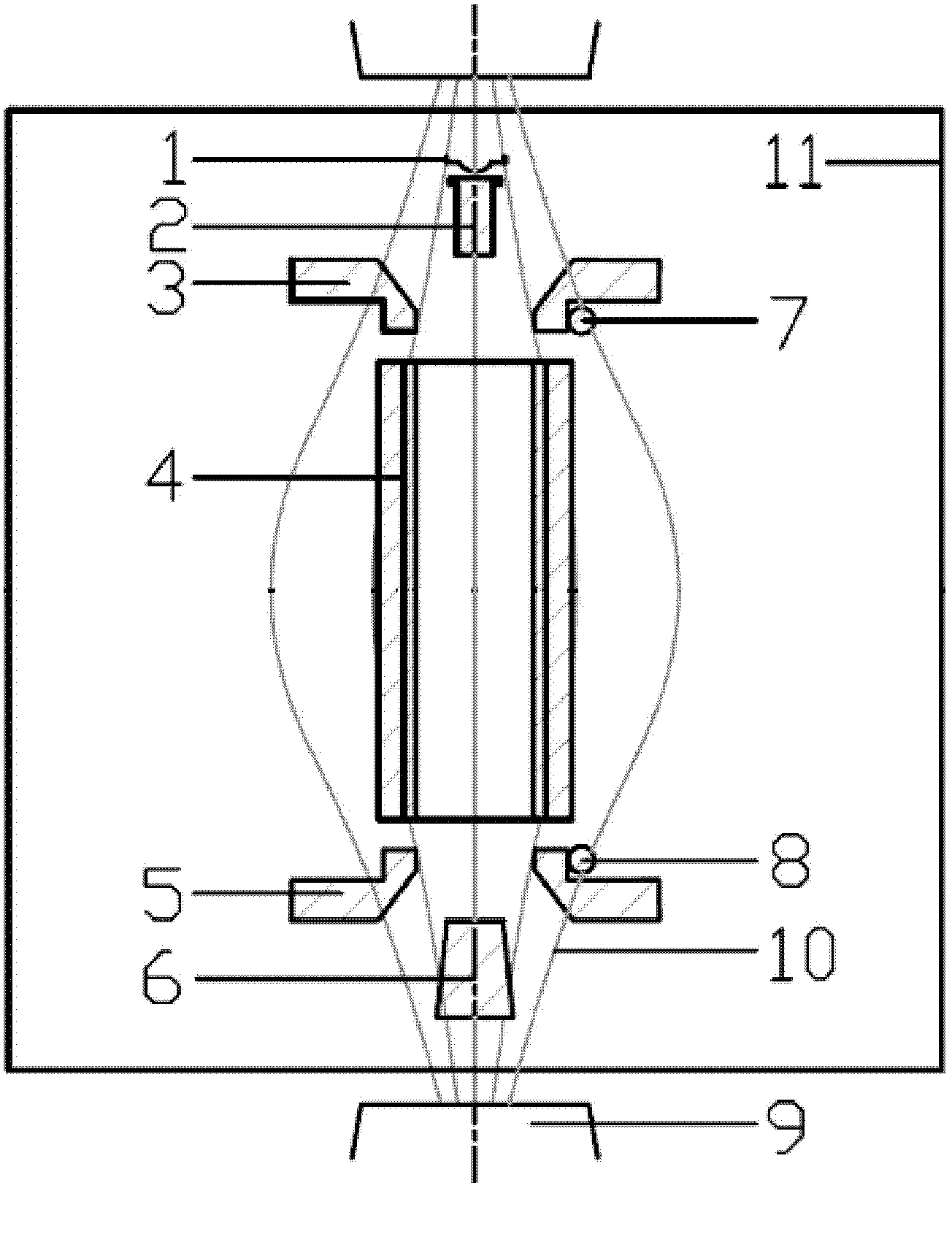 Plasma device with double-hollow cathode and double-hollow cathode and applications