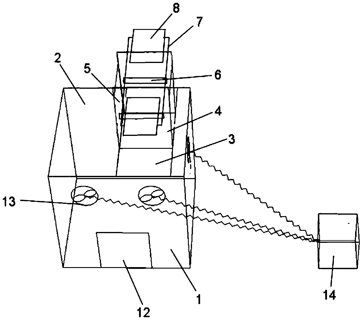 Large-space fire ventilation simulation device with adjustable atrium size