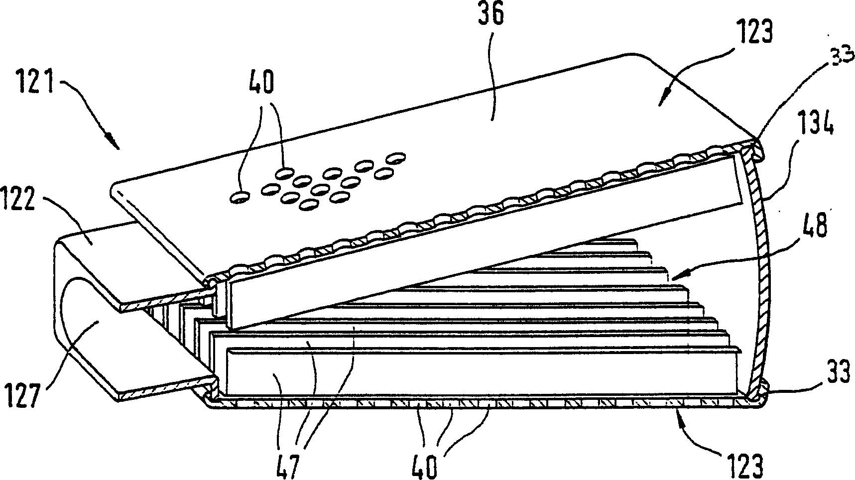 Hand held machine tool with dust extraction