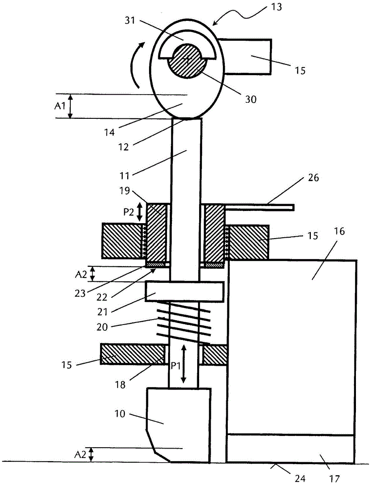 Method and apparatus for adjusting the amplitude of a tamping beam of a road finishing machine