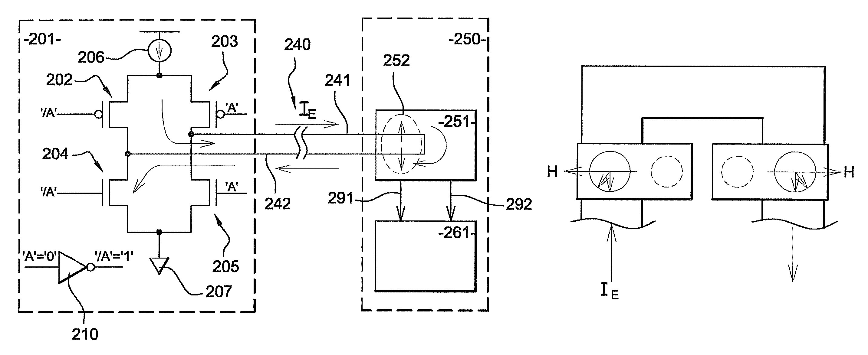 Electronic device for the transport of numerical information