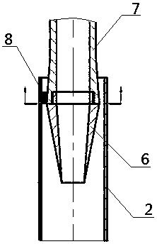 Conical single-nozzle sampling system provided with two stages of shielding cases