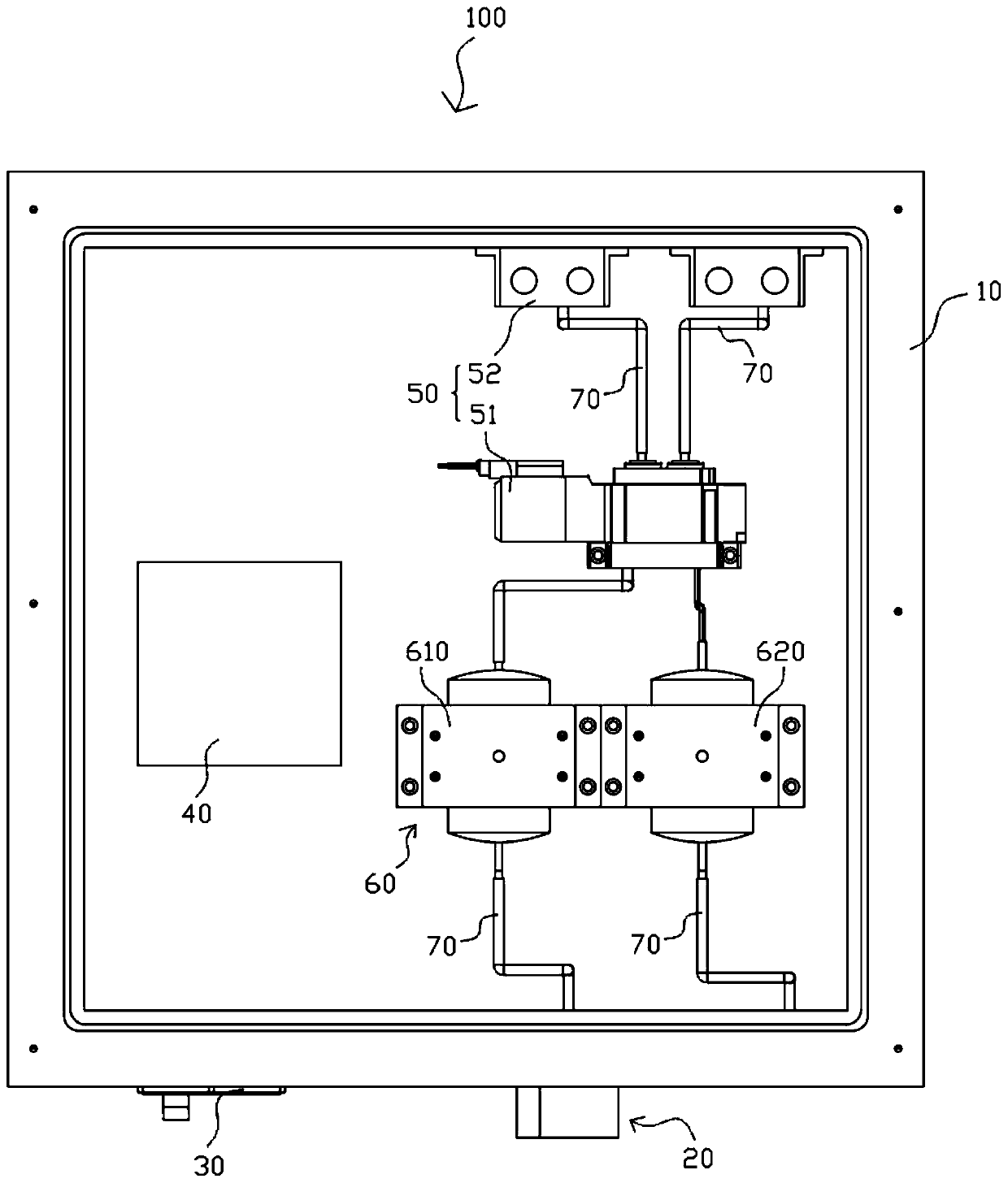 Integrated device for biological protection and control circuit