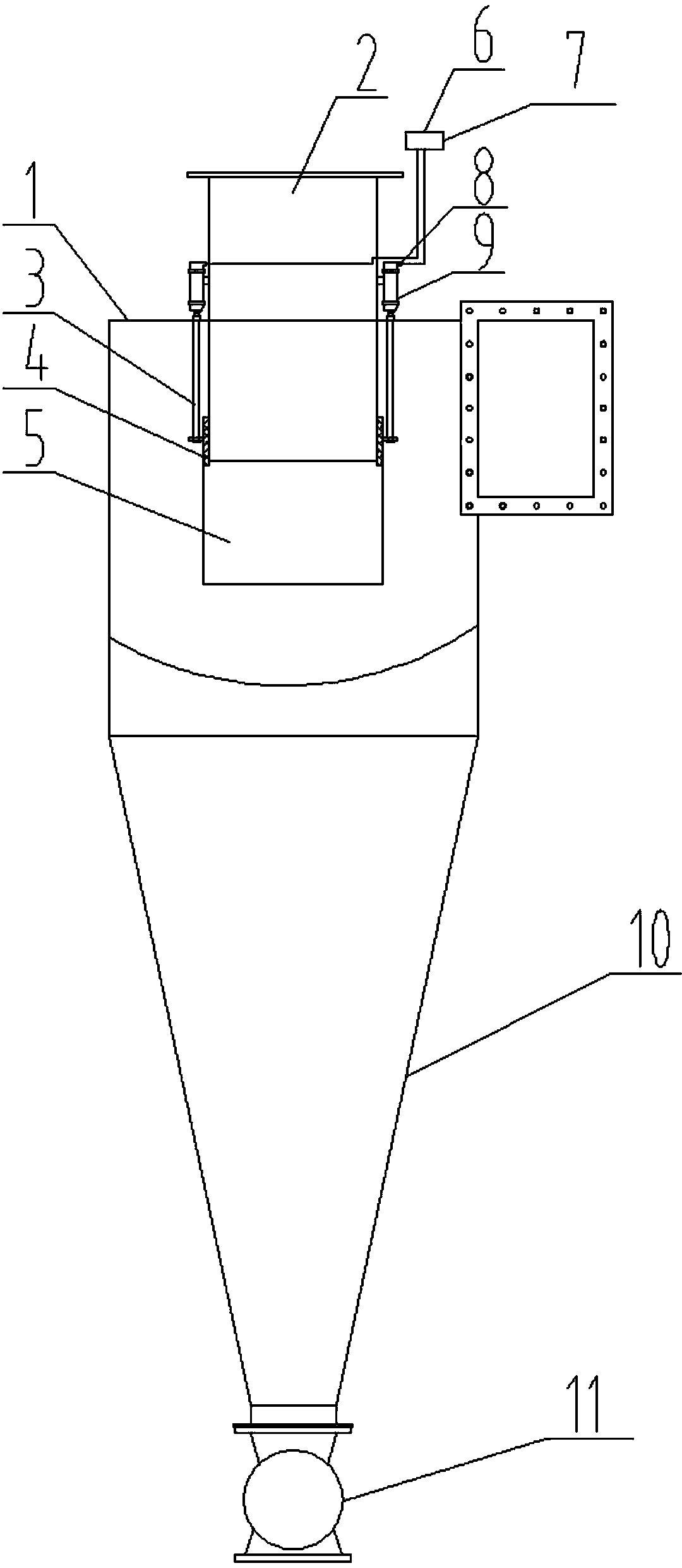 Adjustable liner device of cyclone dust collector