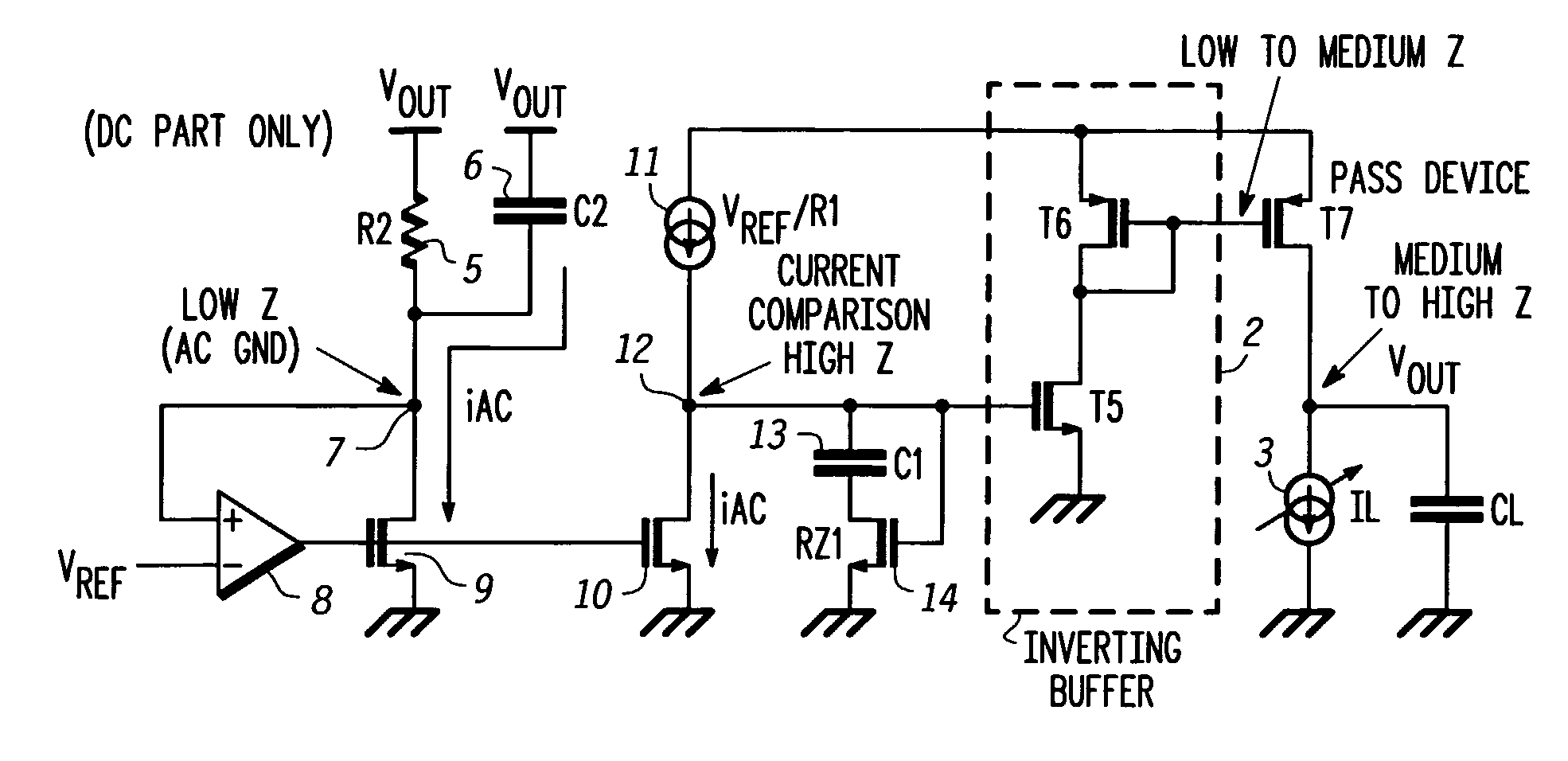 Low drop-out dc voltage regulator
