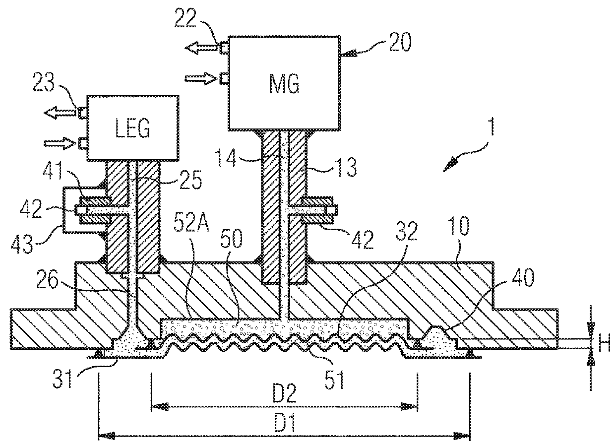 Diaphragm seal assembly with evacuated double diaphragm and vacuum monitoring