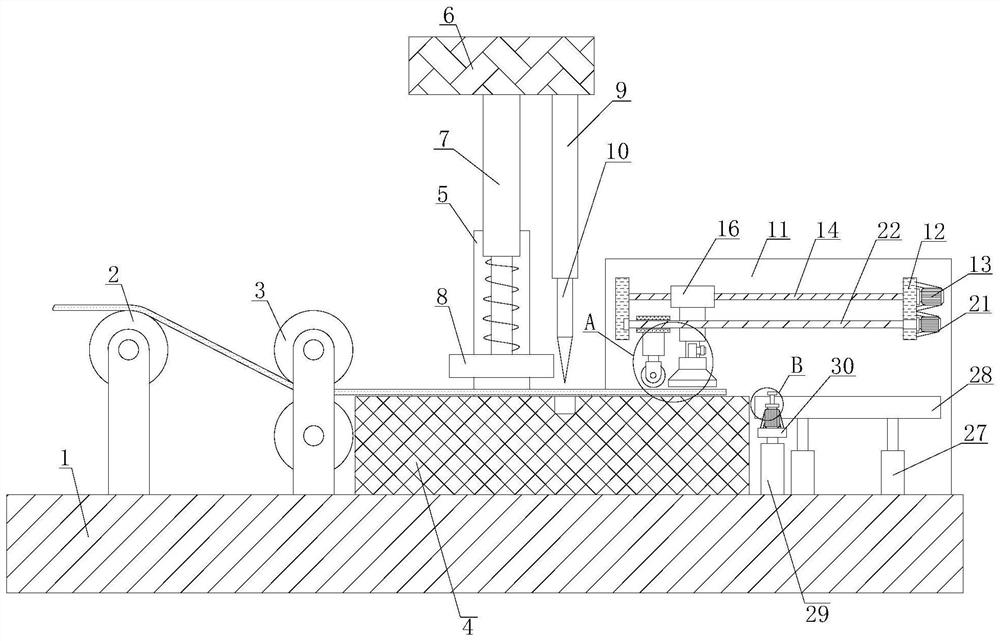 Cutting device for air column bag production