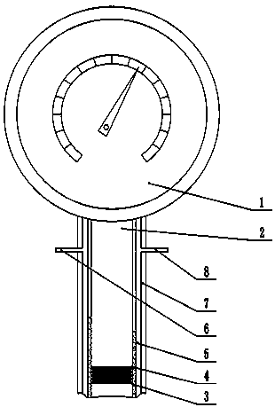 Anti-freezing water pressure gauge for corrugated pipe