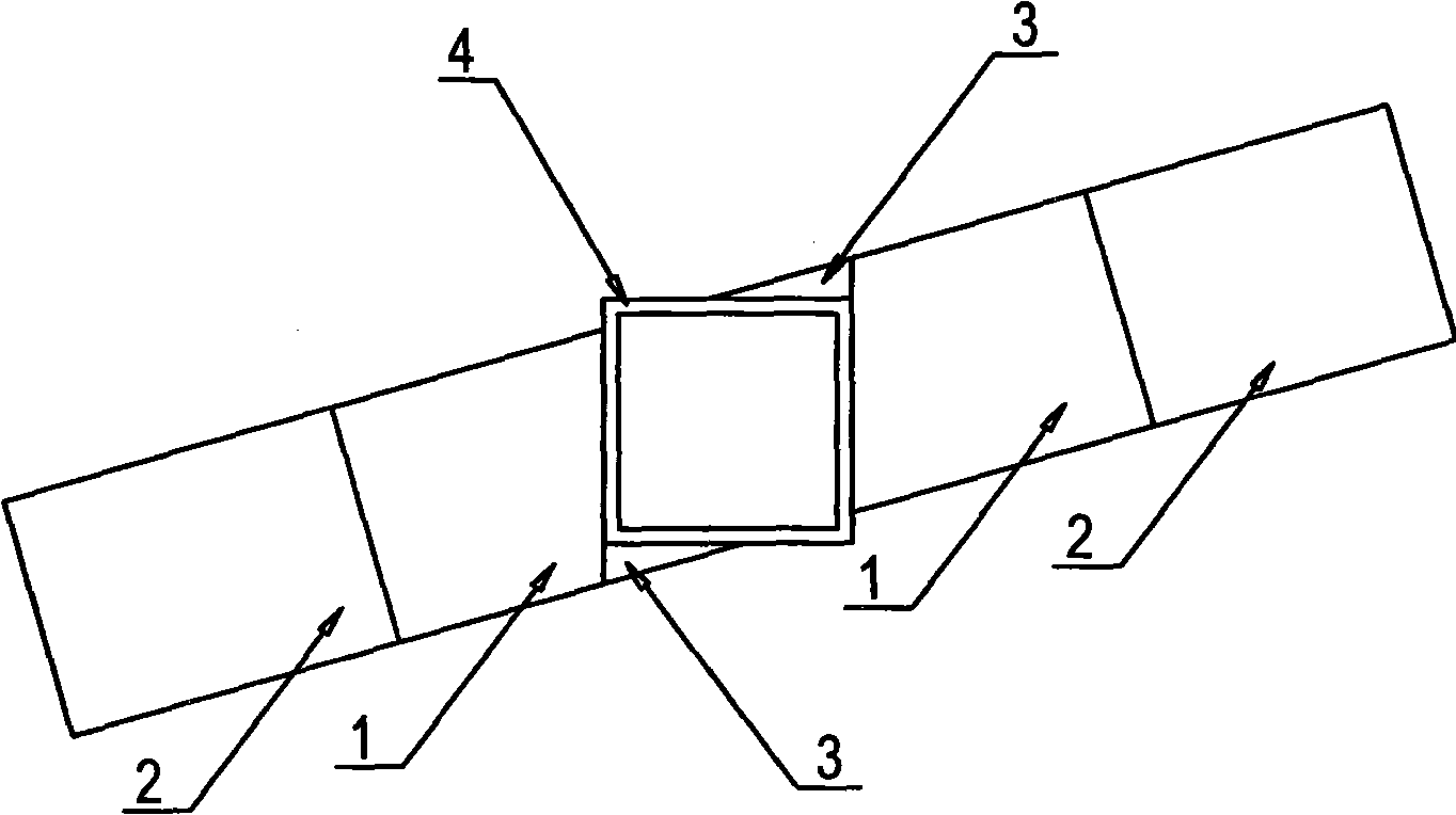 Torsion crossed welding intersected node of steel component with rectangular cross section