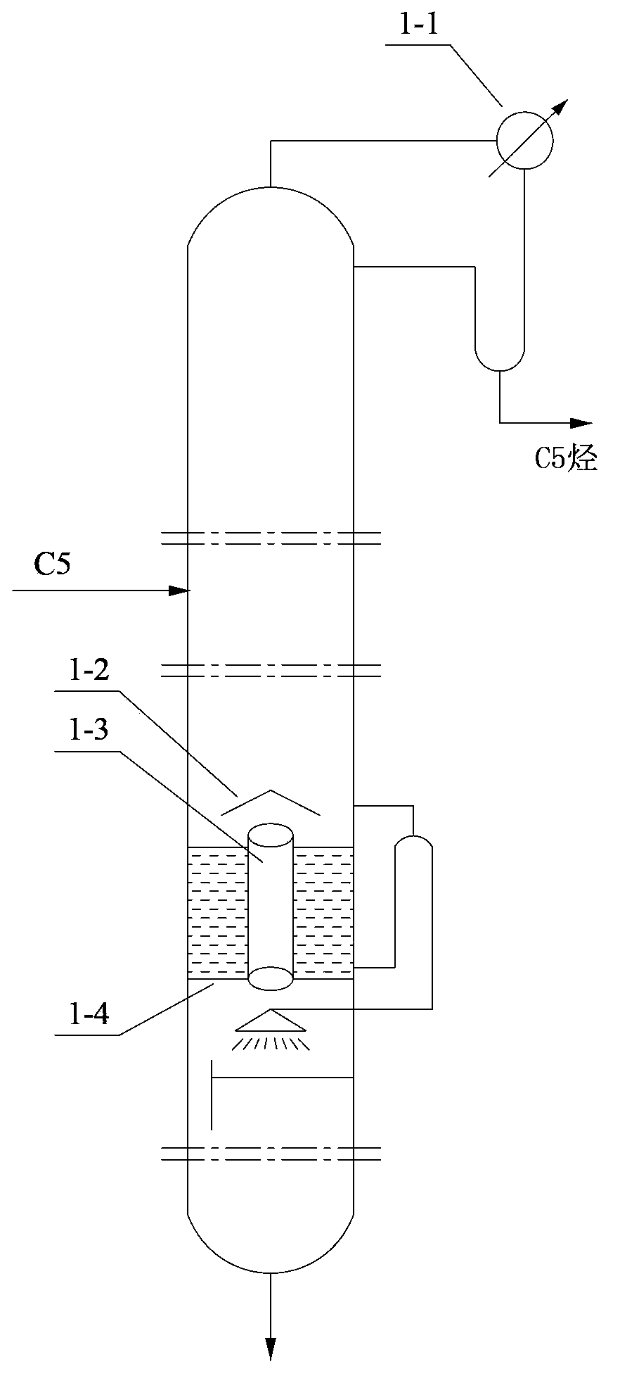 Method for separating dialkene in cracking C5 fraction