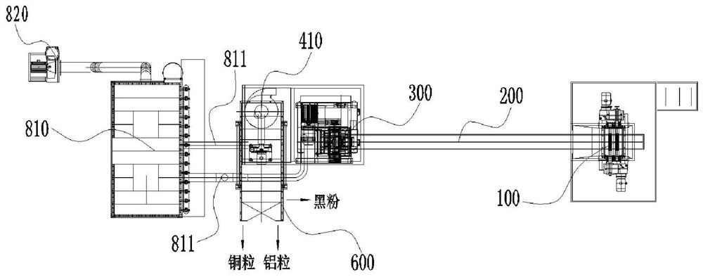 Waste dry battery pole piece treatment and recovery system and method