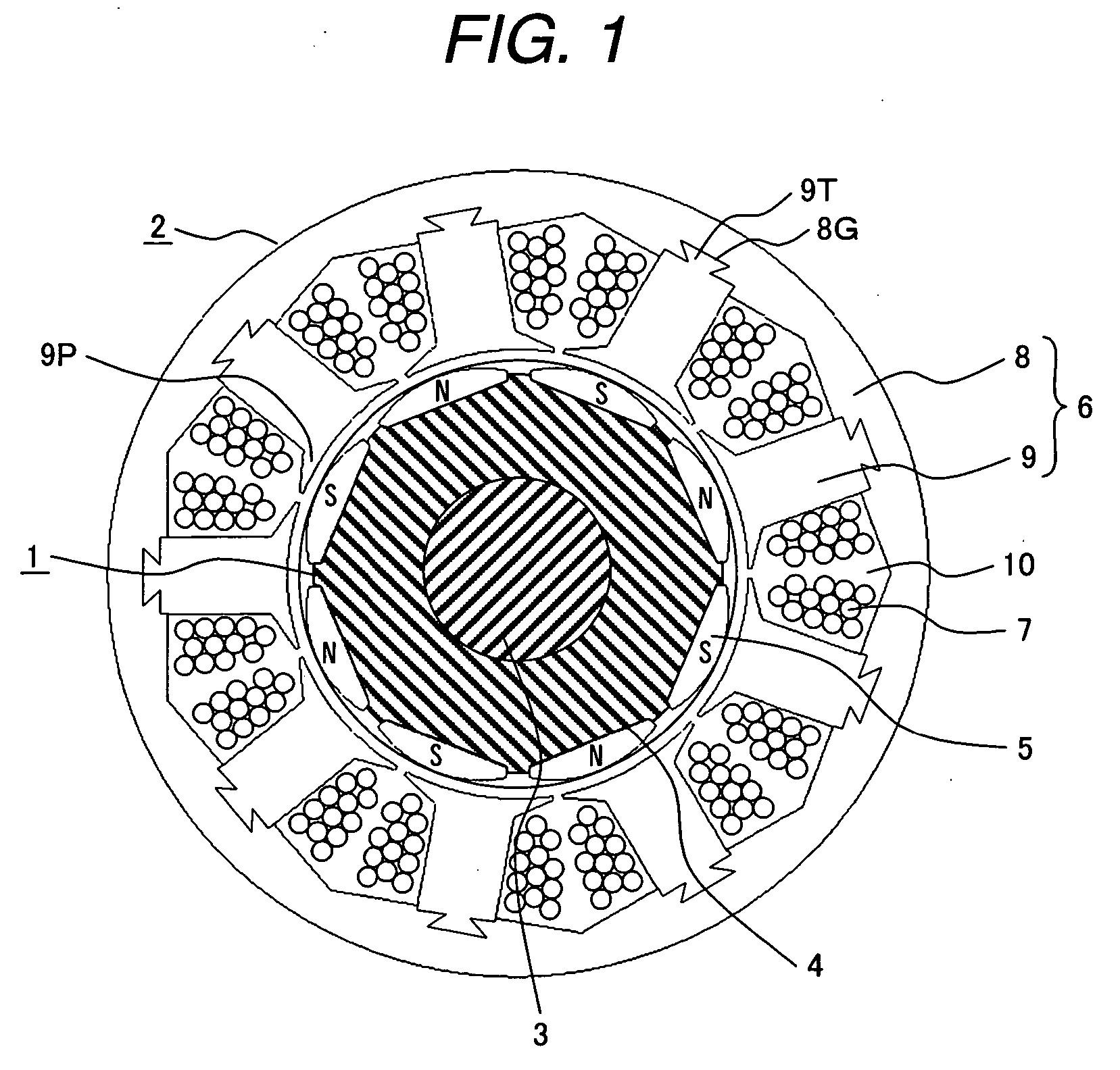 Electric rotating machine having permanent magnets and method of manufacturing teeth portions of the stator iron core