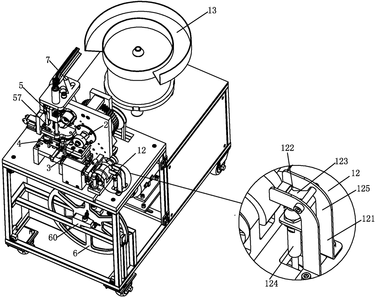 Drawing pin driving mechanism of drawing pin strip forming machine