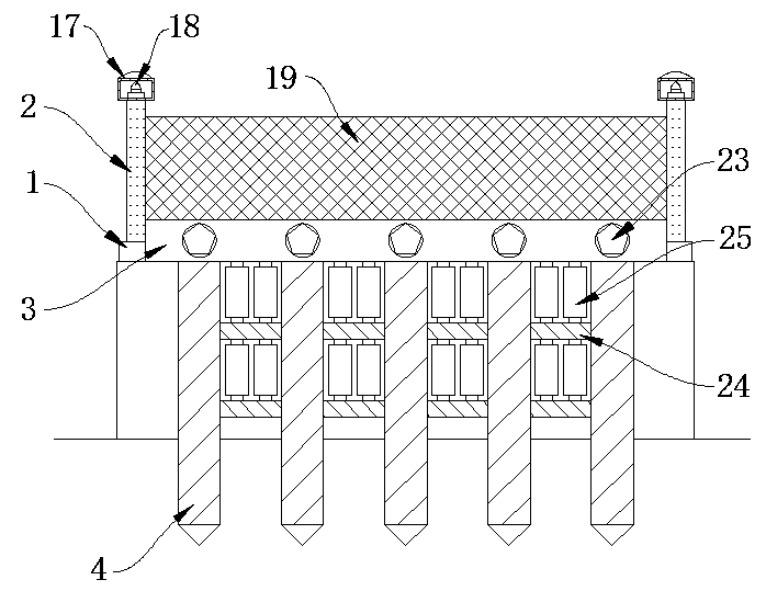 Foundation pit supporting structure based on multiple mini piles and construction method of foundation pit supporting structure