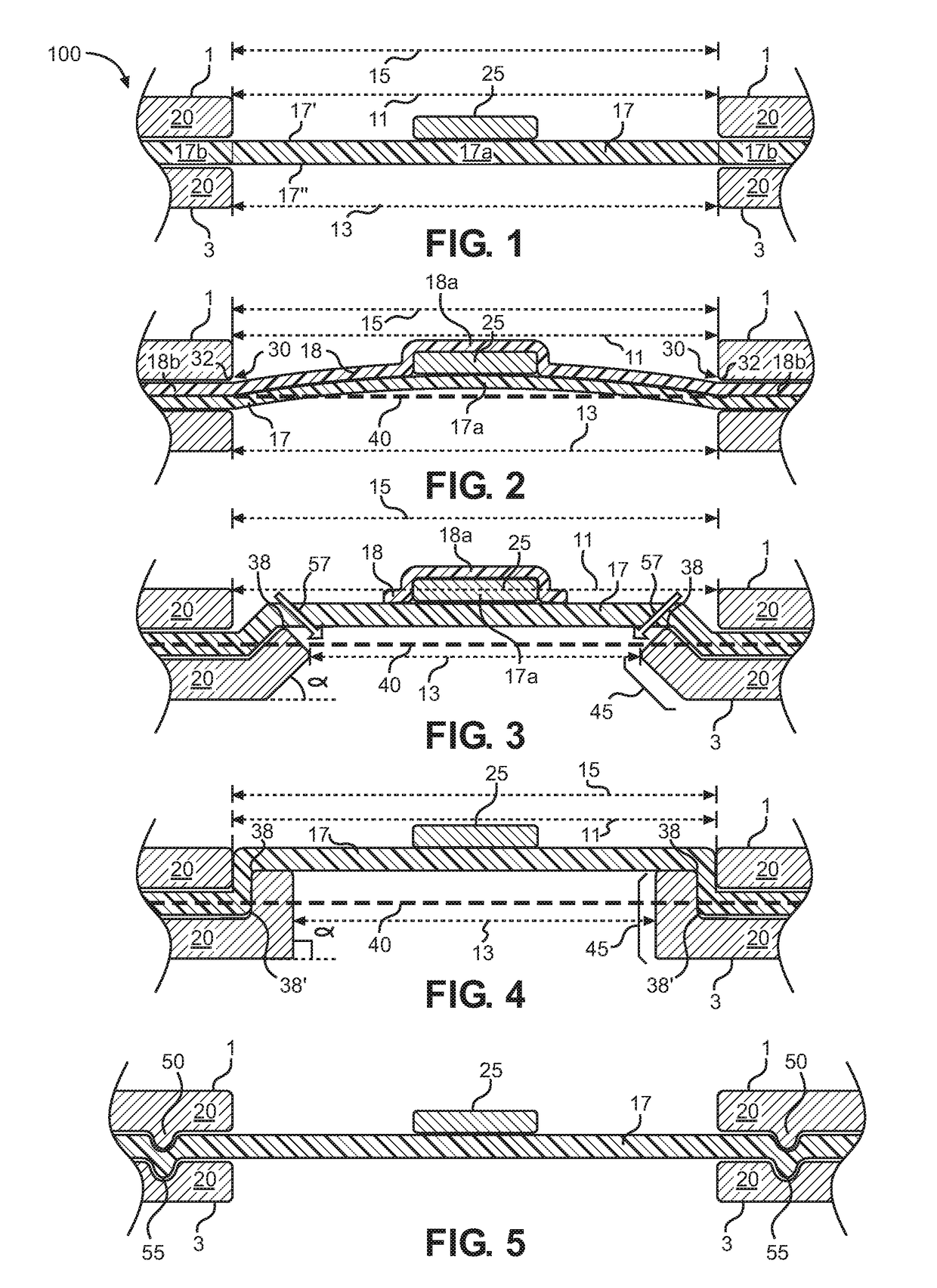 Suspension of a sample element with dimensional stability