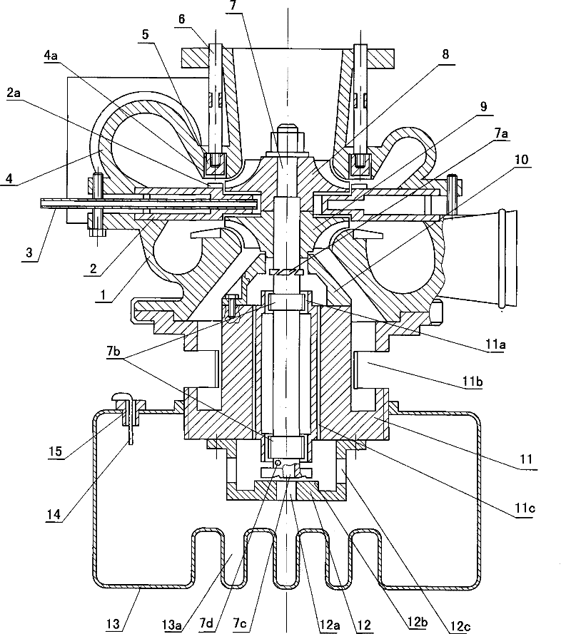 Novel vertical vehicle turbocharger