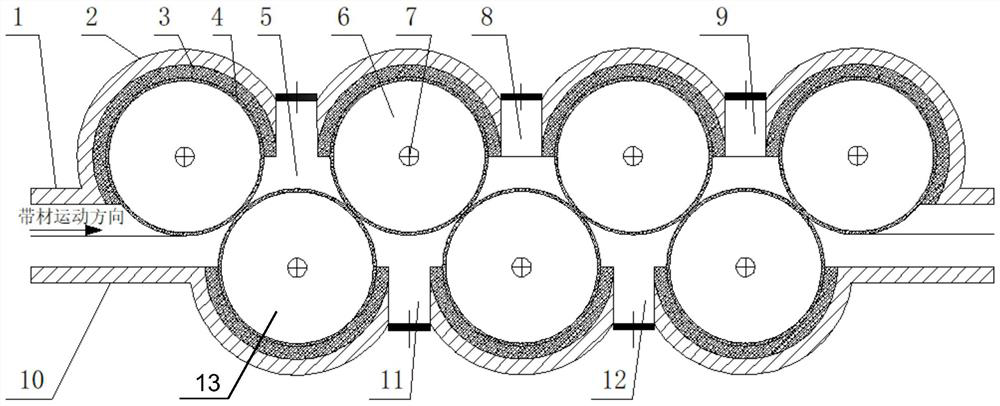 Continuous vacuum coating sealing lock for metal strip