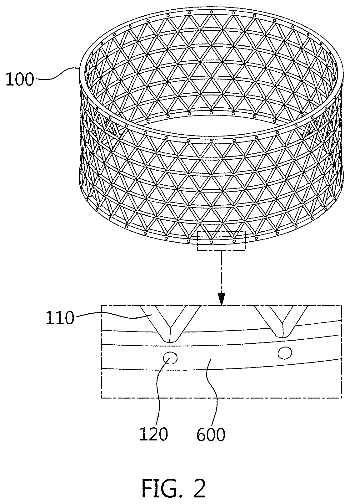 Method of manufacturing fastening portion of anisogrid composite structure