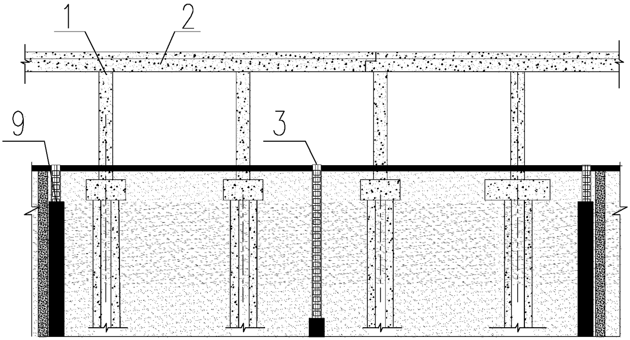 Underground reverse storey-adding construction method for overpass column pier foundation