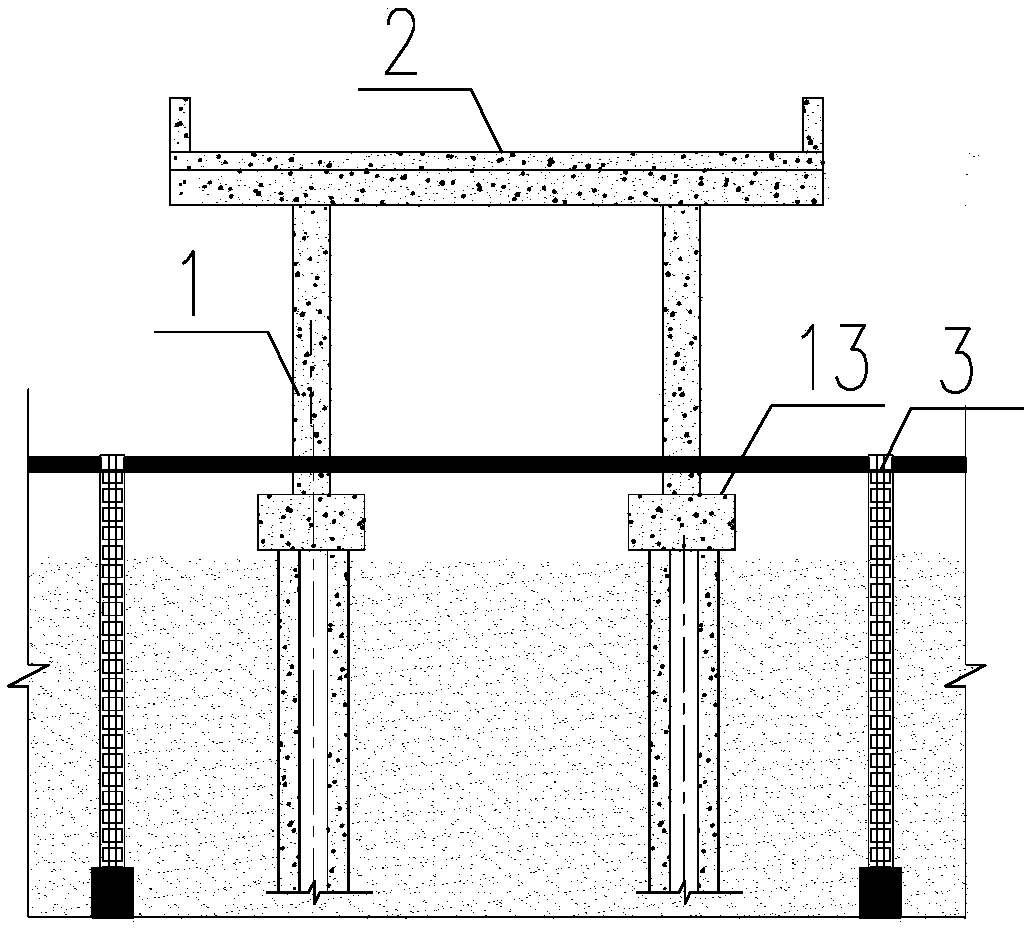 Underground reverse storey-adding construction method for overpass column pier foundation