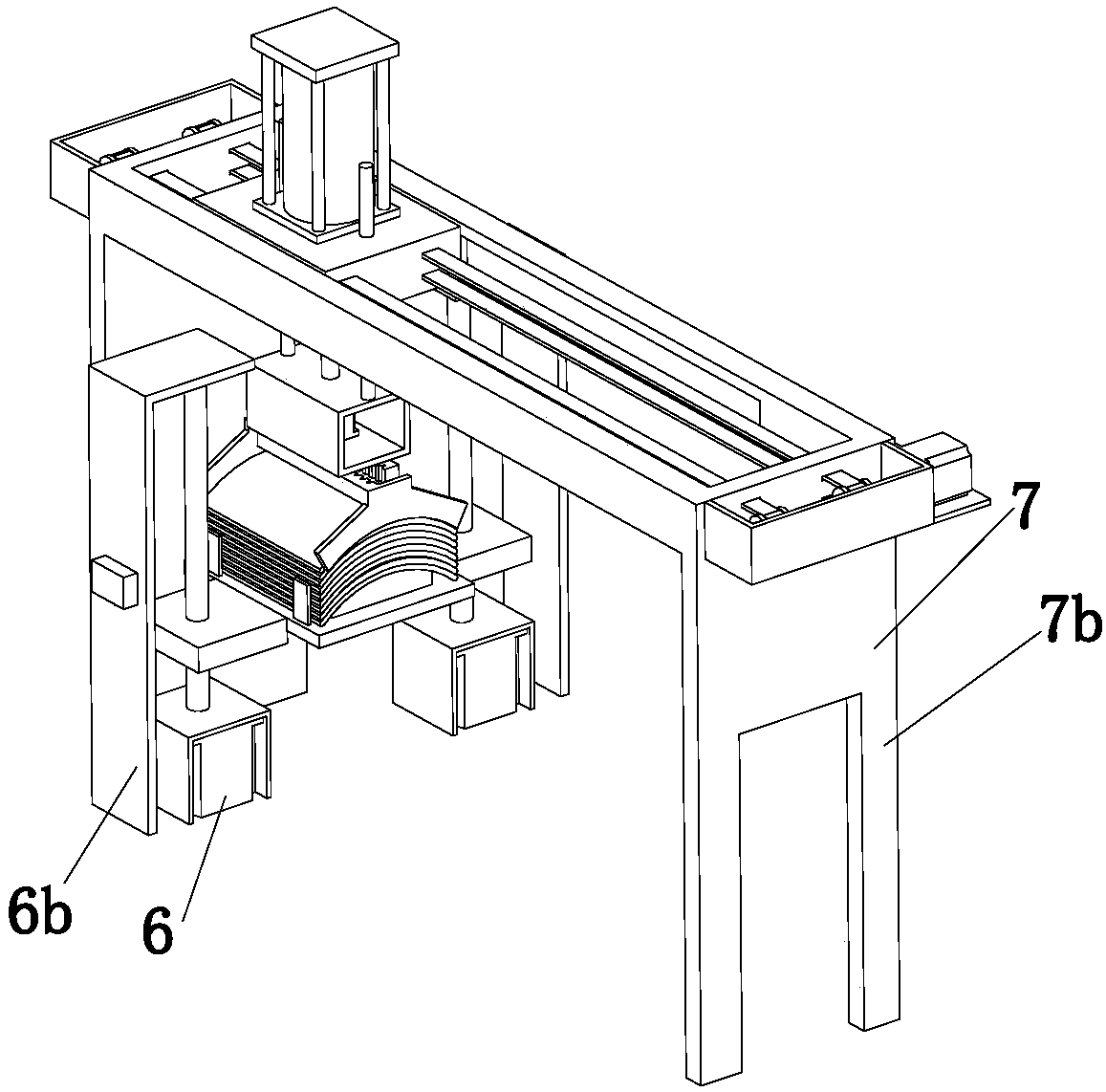 Charging mechanism of automatic magnetic shoe deburring device