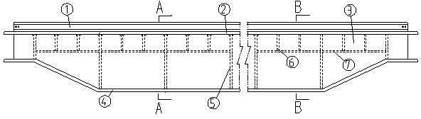 Welded-railway-type crane main beam
