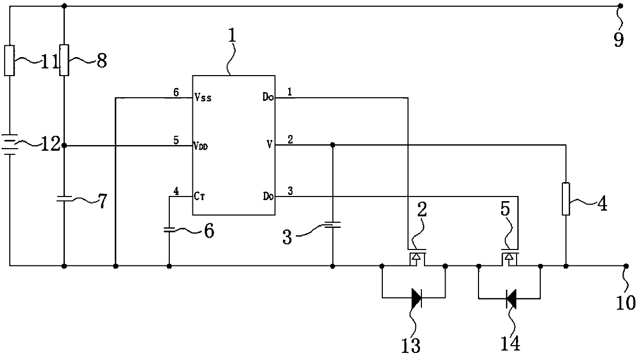 Lithium battery protection circuit and protection method therefor