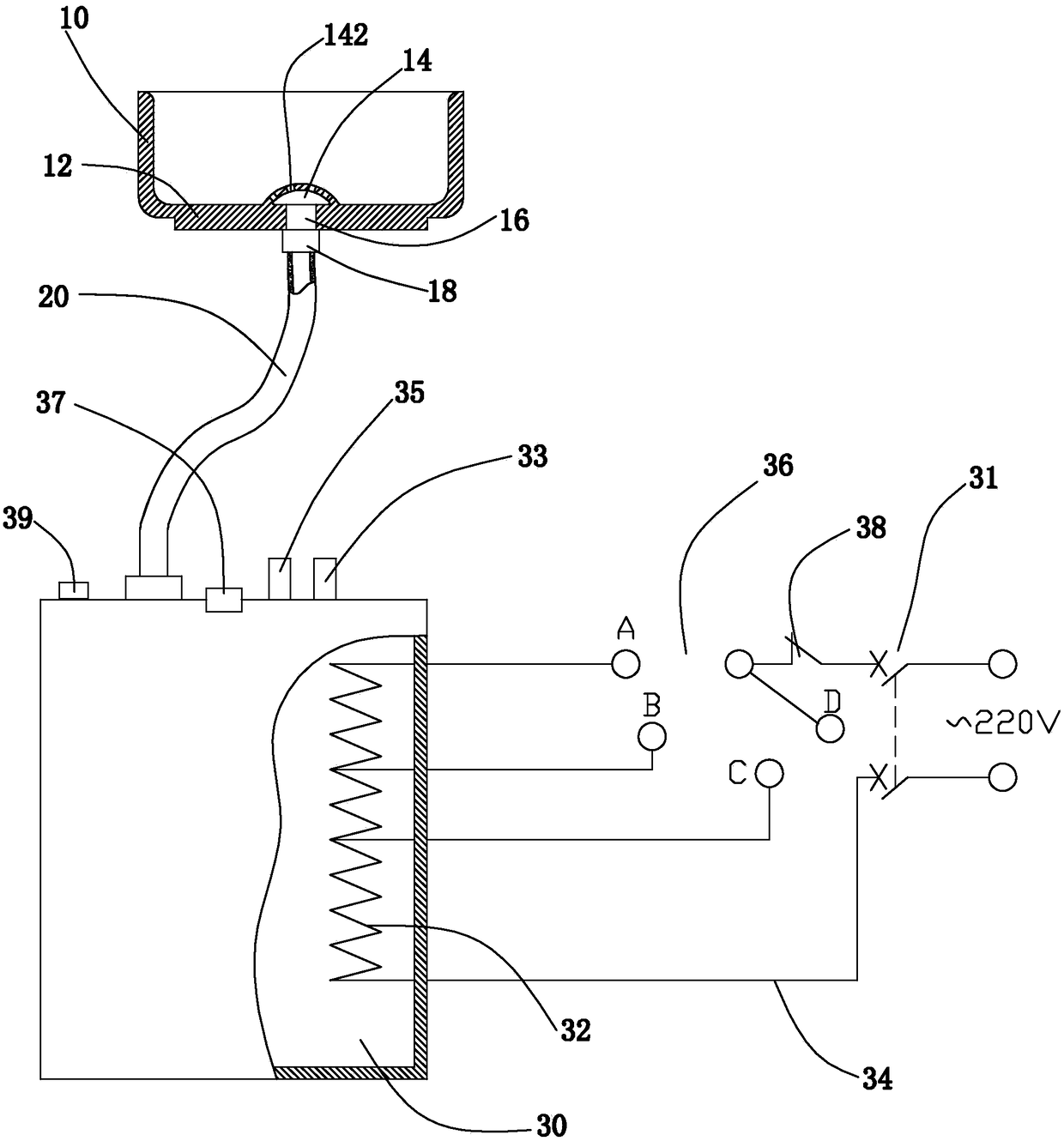 Anti-repeated heating device for water dispenser