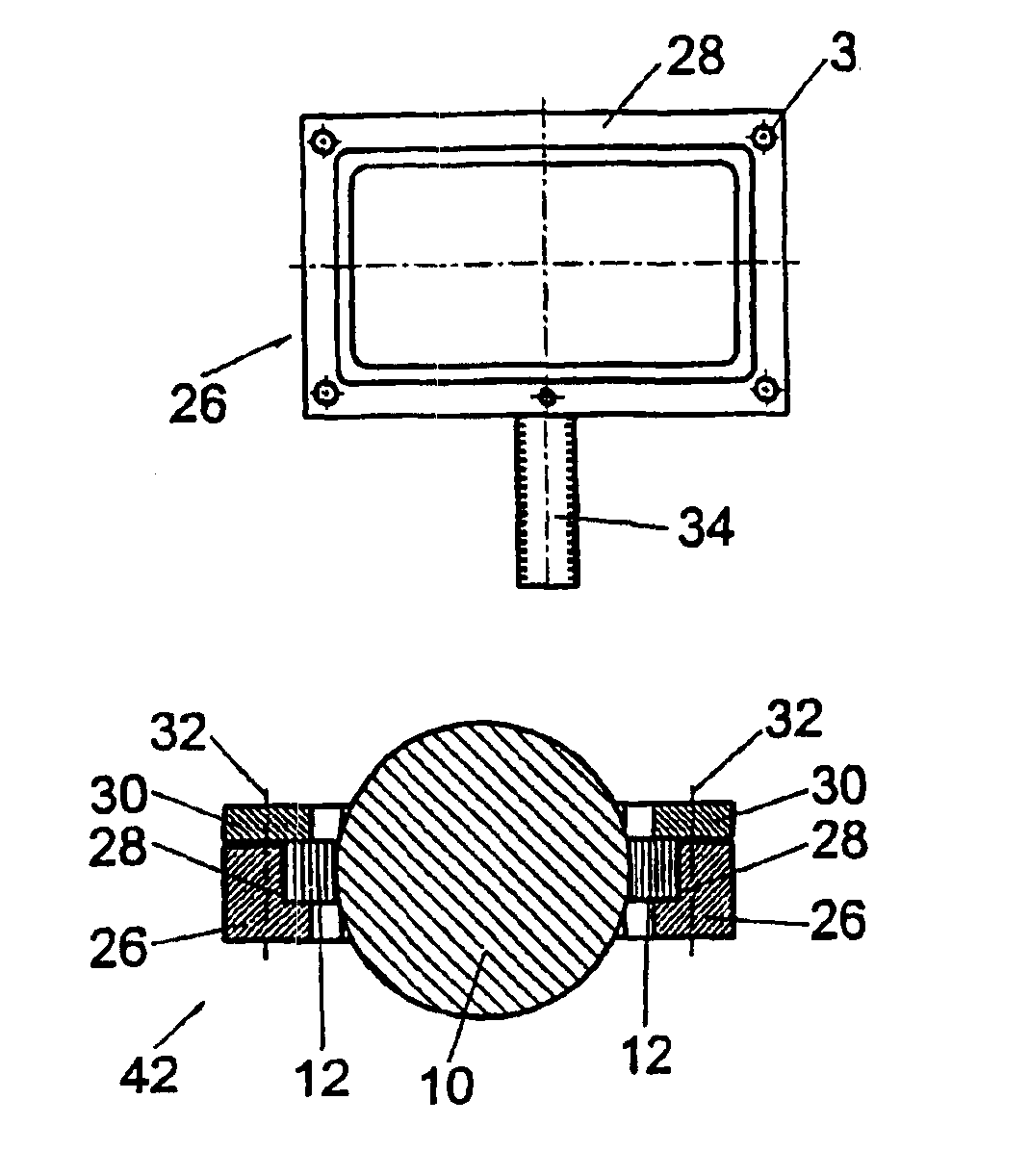 Holding device for a ceramic blank