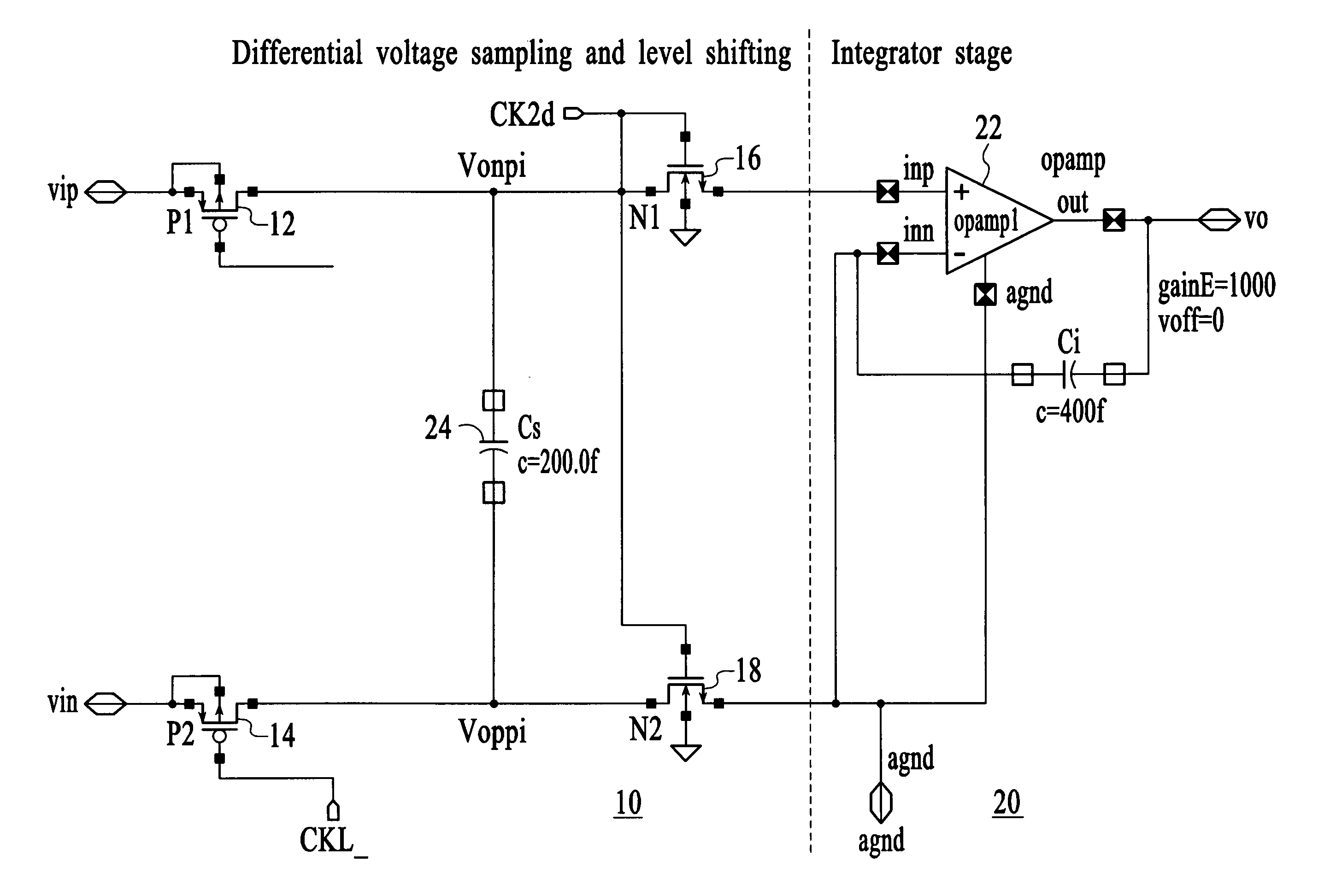 Sampling and level shifting circuit