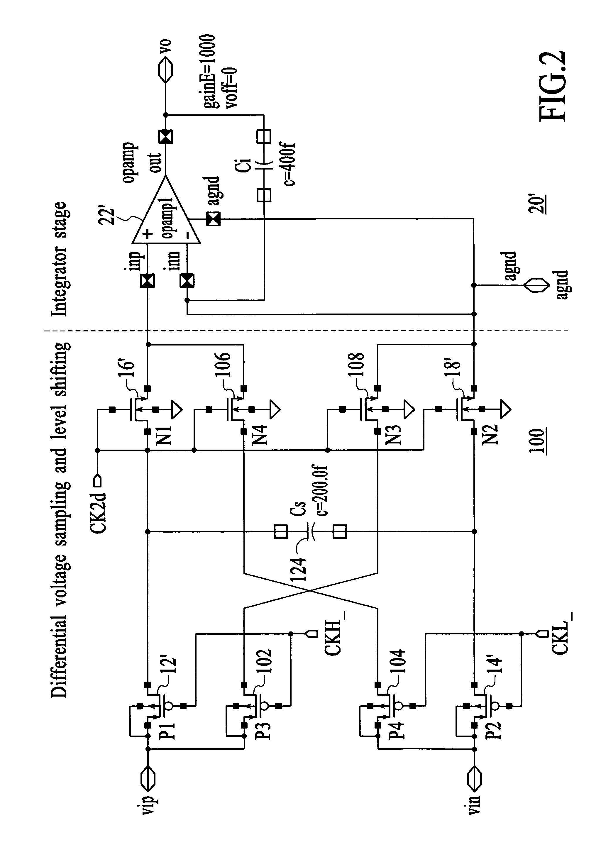 Sampling and level shifting circuit