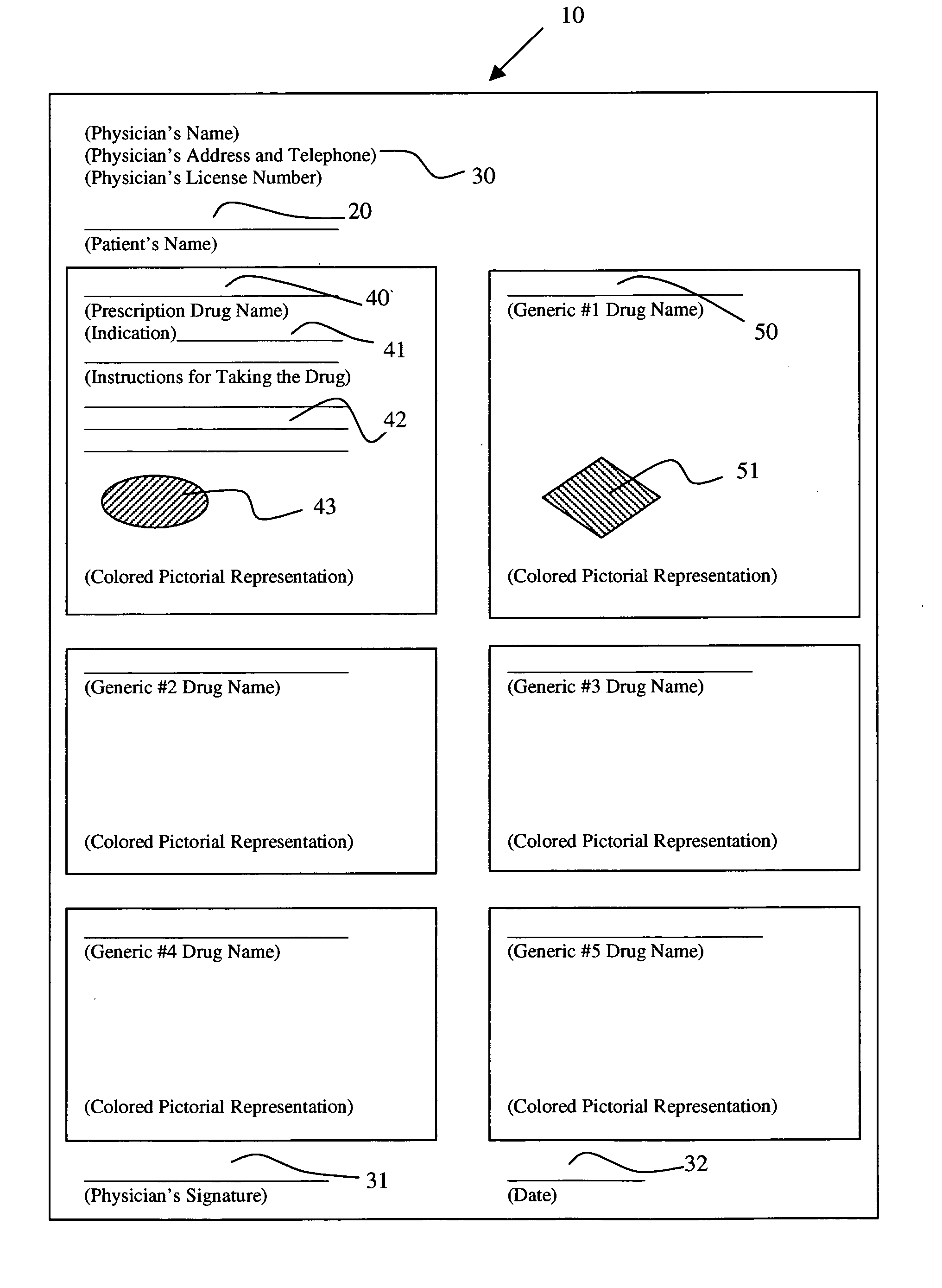 Prescription drug printer with drug verification indicia and method for use thereof