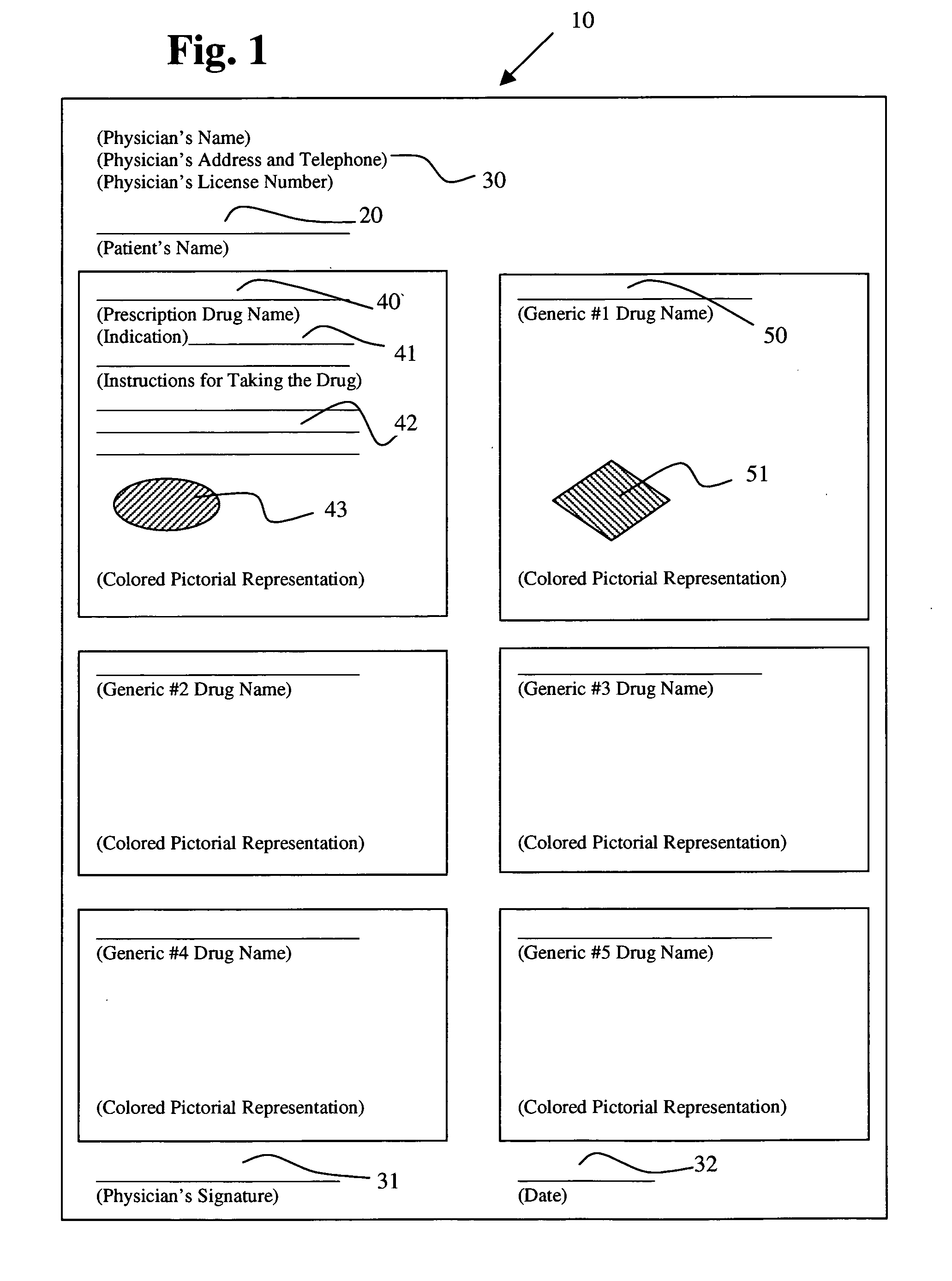 Prescription drug printer with drug verification indicia and method for use thereof