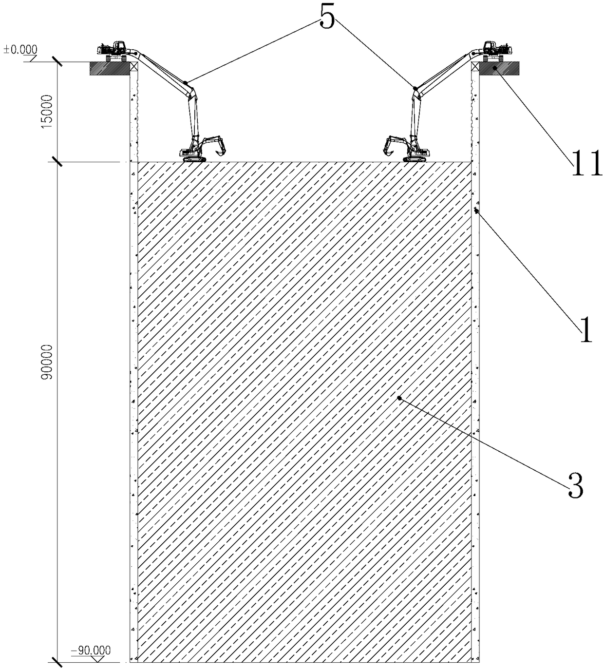 A construction method for shaft excavation