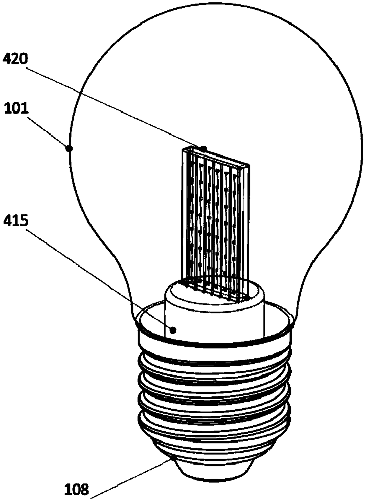A construction method of LED filament lamp and LED filament lamp