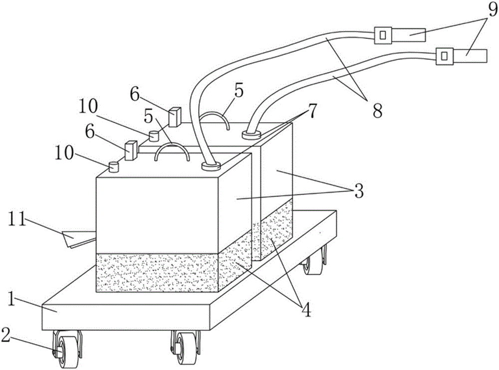 Compression type washing device for experimental analysis