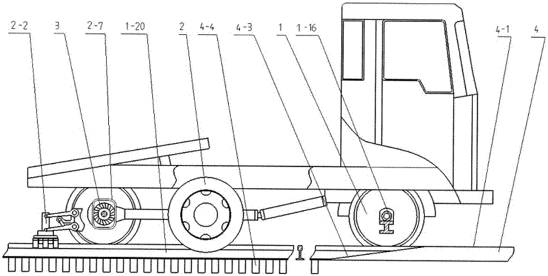 Dual-purpose vehicle capable of travelling on high-orbit railway and highway and road matching system