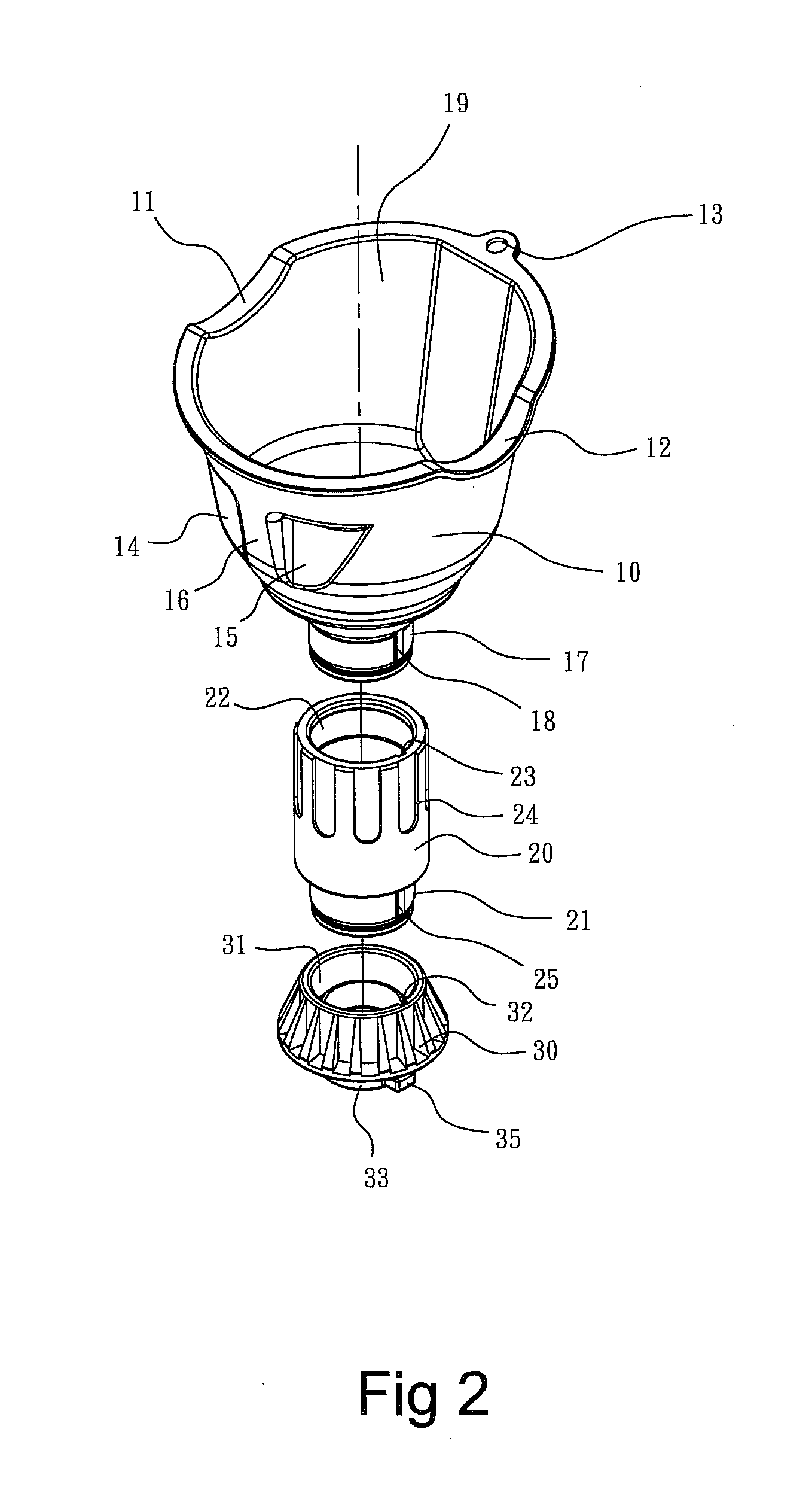 Funnel structure for oil case