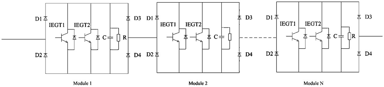Diode bridge low-inductance module for circuit breaker