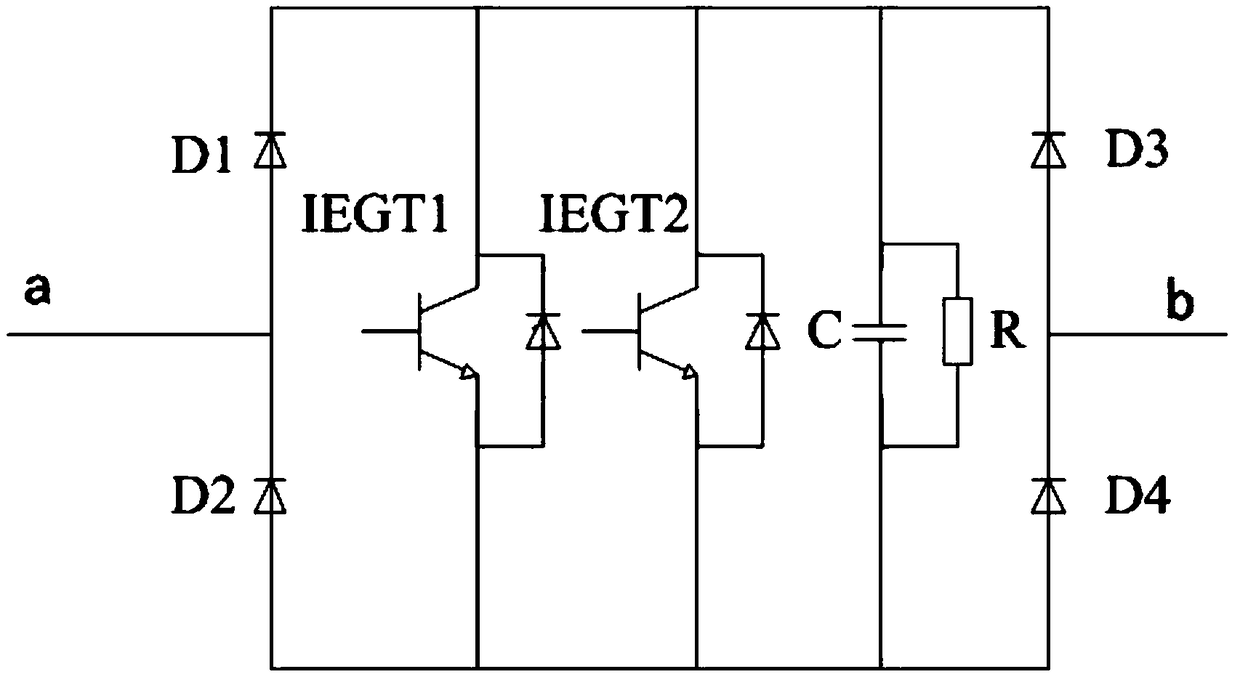 Diode bridge low-inductance module for circuit breaker