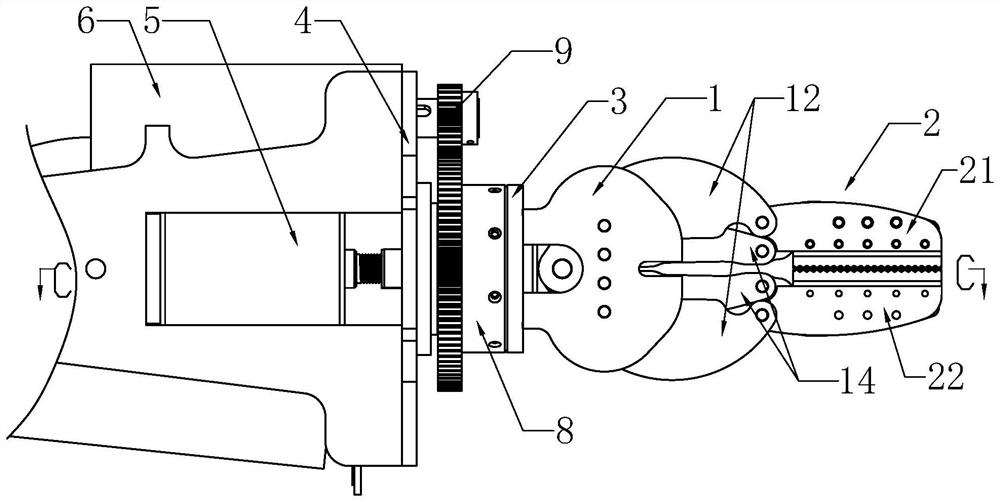 Clamping device with rotating mechanism