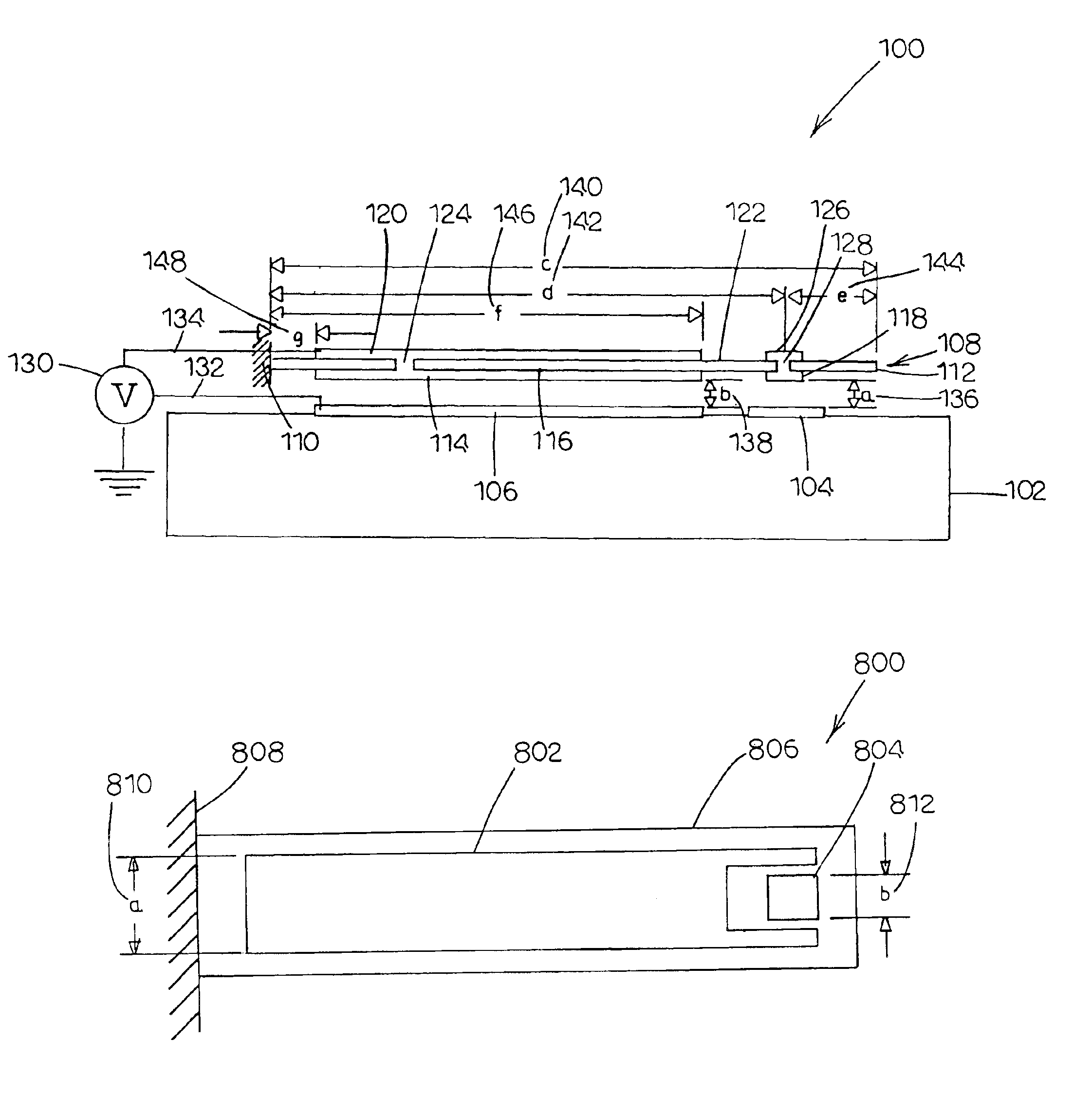 MEMS device having a trilayered beam and related methods