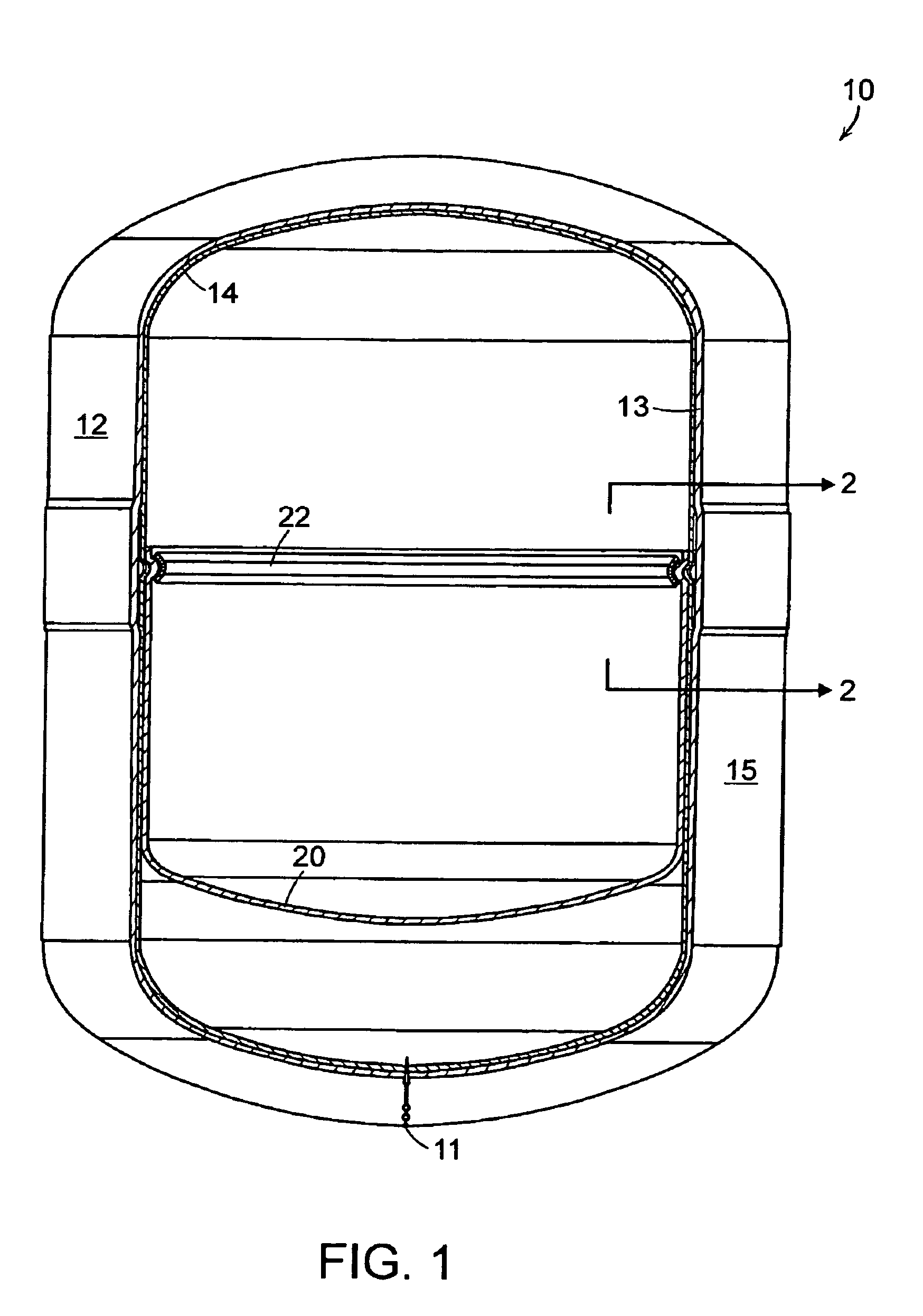 Non-metallic expansion tank with internal diaphragm and clamping device for same