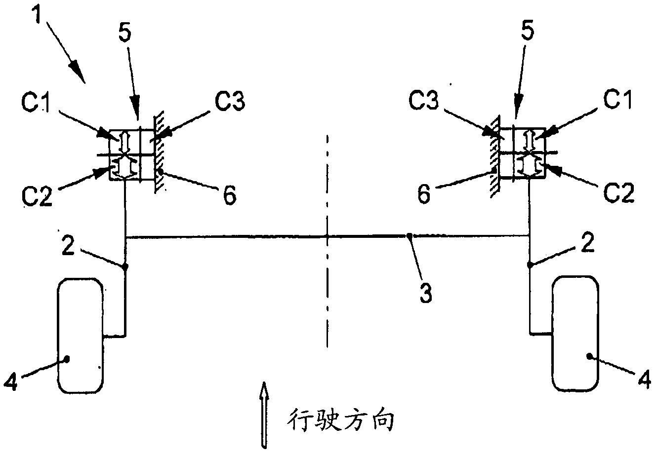 Axle guide bearing for coupling rear axle with vehicle body of motor vehicle